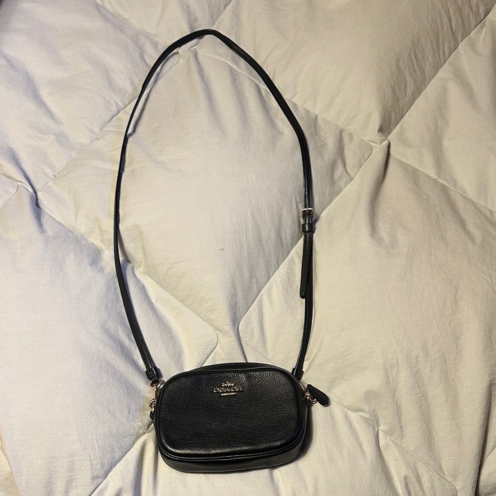 Coach Black Pebbled Leather Mini Bag